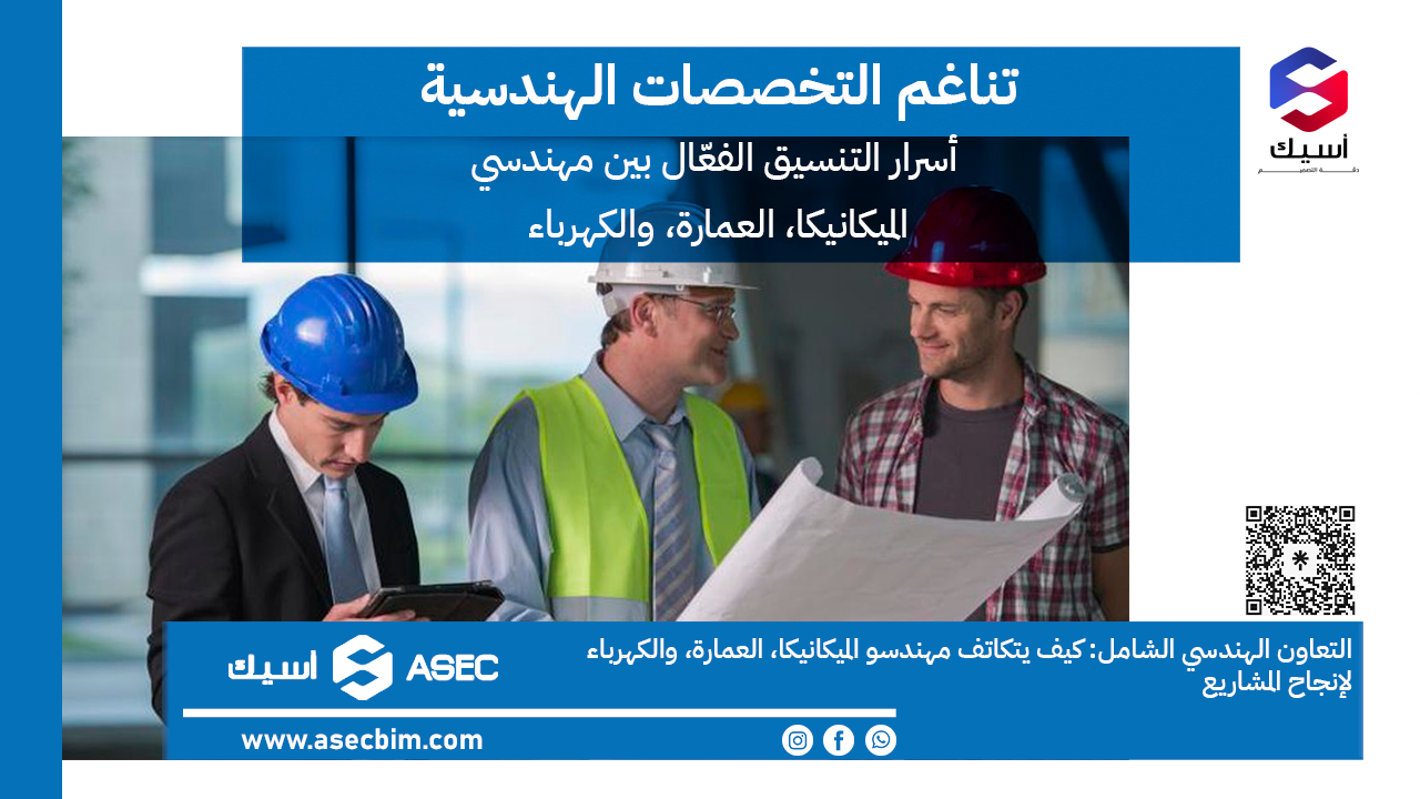 التنسيق بين مهندسين الميكانيكا و العمارة و الكهرباء عند بدأ اي مشروع